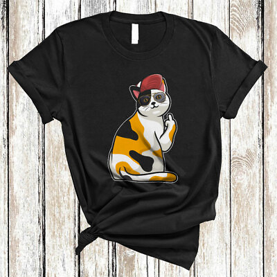 #ad Cat Wearing Sunglasses Middle Finger Cool Funny Cat Pet Owner T Shirt $15.95