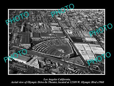 #ad OLD POSTCARD SIZE PHOTO OF LOS ANGELES CALIFORNIA THE OLYMPIC DRIVE IN c1960