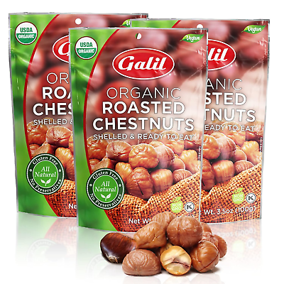 #ad Galil Organic Roasted Chestnuts Shelled Ready to Eat Snack Gluten Free No