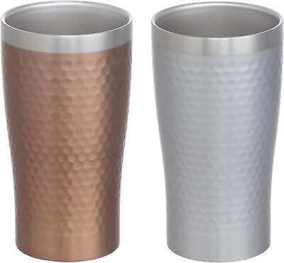 #ad New Luxe Pair Metal Thermo Tumbler Am Mb29827 form