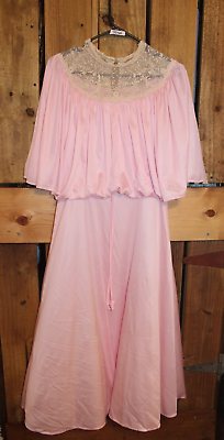 #ad Carol Gowns Vintage Pink USA Made 16 RUNS SMALL Women#x27;s Dress