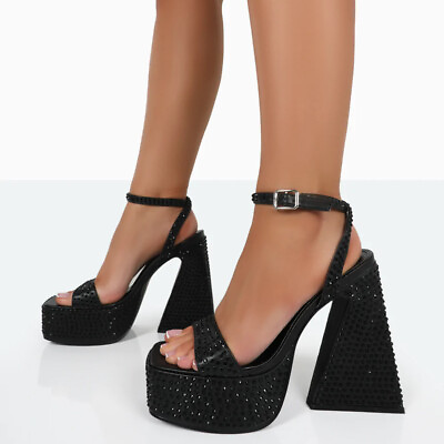 #ad Women#x27;s Summer Luxury Rhinestone Roman High Heels Party Shoes Platform Sandals