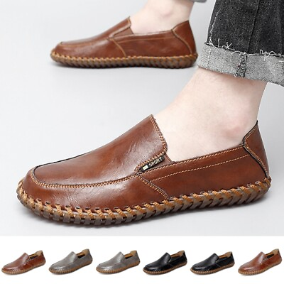 #ad Men Comfort Flats Slip On Loafers Non Slip Office Driving Mens Casual Shoes Work