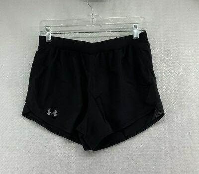 #ad Under Armour Womens Fly By 2.0 Activewear Pull On Slit Black Shorts Size Small