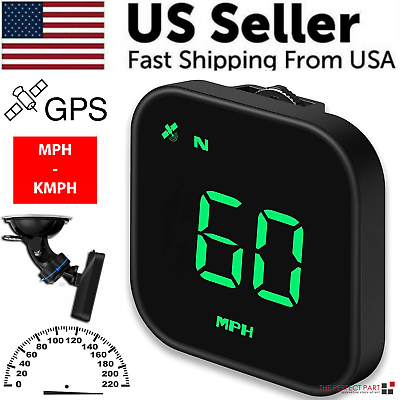 #ad Digital Car HUD GPS Speedometer Head Up Display MPH KMH Compass Overspeed Alarm