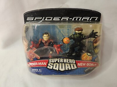 #ad Spider Man vs New Goblin Super Hero Squad Figure 2 Pack Set 2007 READ