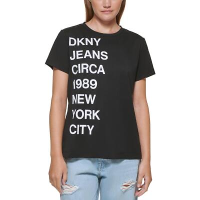 #ad DKNY Jeans Womens Graphic Logo Tee Graphic T Shirt Shirt BHFO 5197