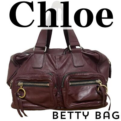 #ad Chloe Handbag Boston Bag Betty Leather Brown women#x27;s Used JPN