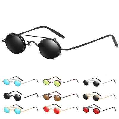 #ad Retro Round Sunglasses Men Women 90#x27;s Vintage Gothic Steampunk Glasses Shades