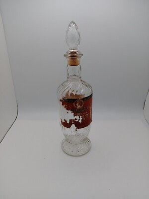 #ad VTG Old Mr. Boston Brand Grecian Urn Decanter Clear Glass Empty Bottle