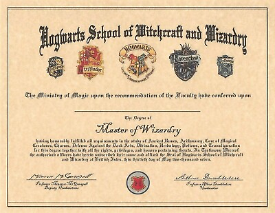 #ad Harry Potter Hogwarts School Certificate Of Graduation Can Be Personalized 🧙🏻‍
