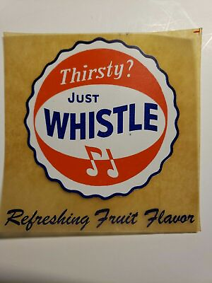 #ad Vintage 2 Whistle Soda Pop Decal Sticker New Old Stock 1950#x27;s Sticker STSKU16