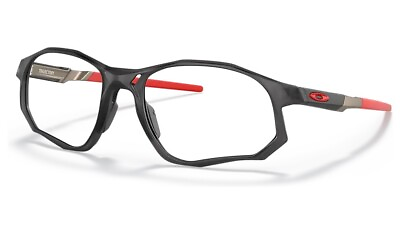 #ad Oakley Glasses Ox8171 0255 Trajectory Satin Gray Smoke Red 8171 02 55 One Piece