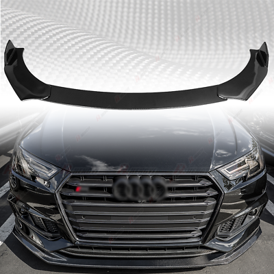 #ad For AUDI A4 A5 A6 A7 S4 S5 Front Bumper Lip Spoiler Splitter Carbon Fiber Look