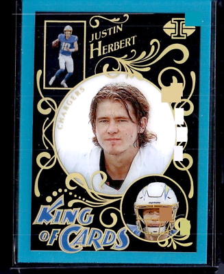 #ad JUSTIN HERBERT 2022 ILLUSIONS **BLUE** KING OF CARDS 299 SP 🔥🔥 CHARGERS $4.99