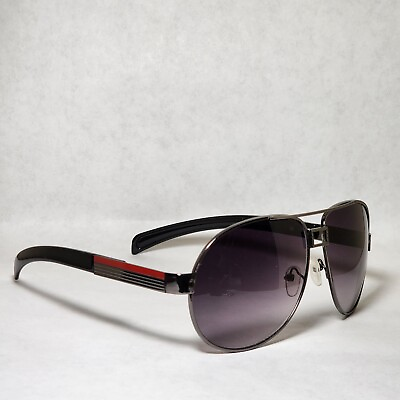 #ad Fashion Aviator Sunglasses Black and Red Frame Smoke Lens Item # 2801PA