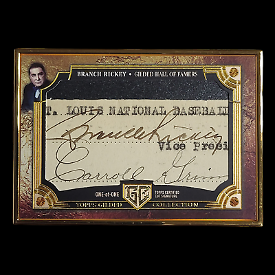 #ad 2023 Topps Chrome Gilded Hall of Famers BRANCH RICKEY 1 1 Cut Signatures Auto $8500.00