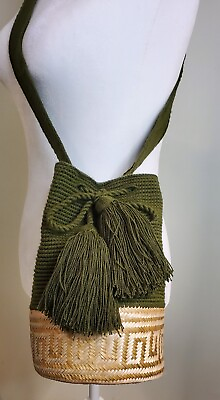 #ad New Authentic Mochila  Wayuu  100% Colombia handmade bag With 2 pockets M Size