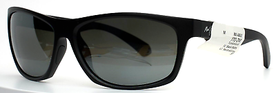 #ad MAUI JIM Tumbleland MJ770 2M Black Matte Mens Wrap Polarized Sunglasses