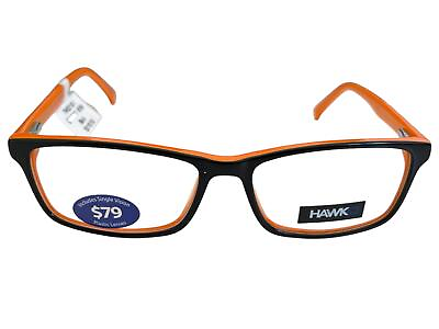 #ad Hawk Mens Eyeglasses Frames THK021 Orange Black Size 52 15 135