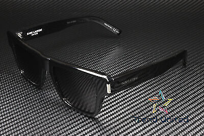 #ad Saint Laurent SL 469 001 Square Black Shiny Black 51 mm Men#x27;s Sunglasses