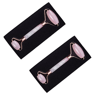 #ad Rose Quartz Face Roller 2 Pack for Forehead Nose Chin Eyes Face Skin Beauty