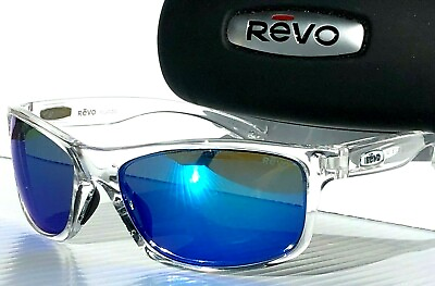 #ad NEW REVO HARNESS G Clear Crystal Polarized GLASS Blue lens Sunglass 1175 09 H2O