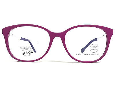 #ad Miraflex Kids Eyeglasses Frames CHICK K518 COL 26 Purple White Square 52 16 125