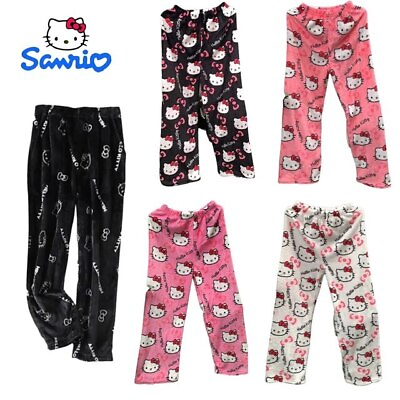 #ad Hello Kitty Pajama Pants Y2k Fairy Sanrio Flannel Autumn Warm Women Pant Fashion