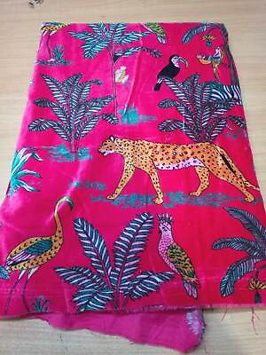 #ad New Jungle Print Soft Cotton Velvet Fabric Indian Dress Sewing Upholstery Fabric