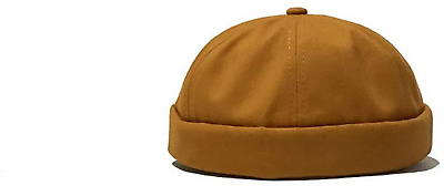 #ad Mens Adjustable Solid Brimless Hat Vogue Retro Skullcap Sailor Cap Decor Gift