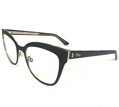 #ad #ad Christian Dior Eyeglasses Frames Montaigne n11 IEB Black Gold Cat Eye 51 20 145