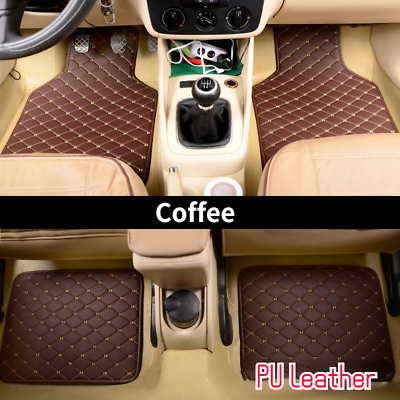 #ad Faux Leather Car Floor Mat Auto Front Rear Carpet Pad Waterproof Dustproof Multi
