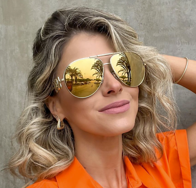 #ad NEW Versace 0VE2249 10027P Gold Sunglasses
