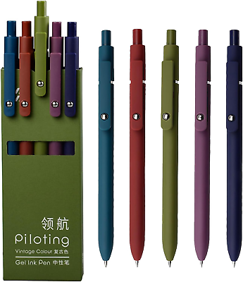 #ad Gel Pens 5 Pcs 0.5Mm Fine Point Smooth Writing Pens Japanese Cute Pens High En