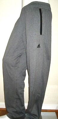 #ad Adidas Mens Warm Up Basketball Track Athletic Pants Charcoal Grey Black New