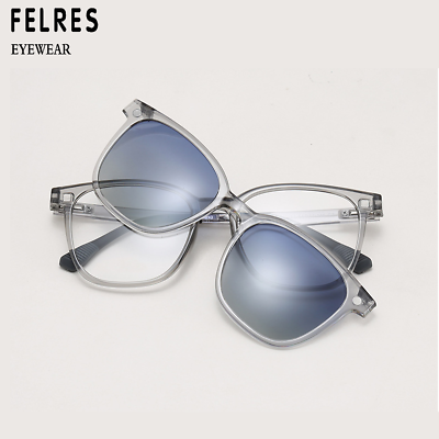 #ad Magnetic Polarized Clip On Sunglasses For Men Women Clear Lens Glasses Frames
