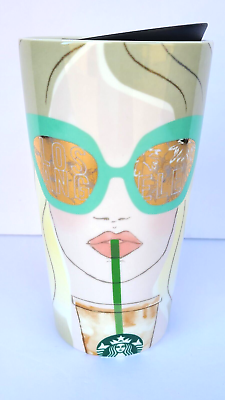 #ad Starbucks LA Girl Los Angeles Sunglasses Ceramic Double Wall Travel Mug 2021