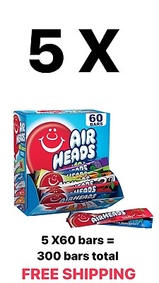 #ad 5 X Airheads Candy Bars Variety Bulk Box 5 x60 = 300 Bars Total PARTY SCHOOL