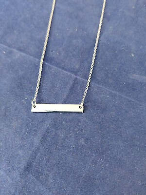 #ad Fashion Silver color Bar Necklace 17.5quot; 10688 10710