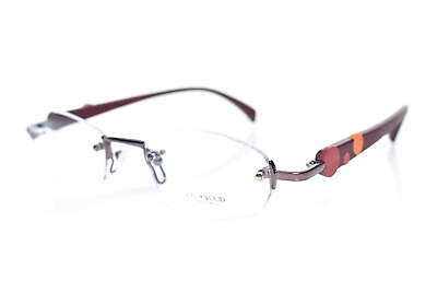 #ad GOLD AND WOOD Rimless Eyeglasses Natural Wood S03.8 Bo37 Brand New 48 19