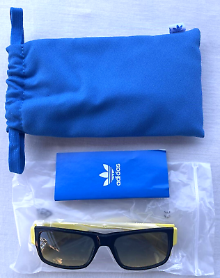 #ad Adidas Originals Sport Sunglasses Yellow Black Smoke Gradient OR0007 55 17 140