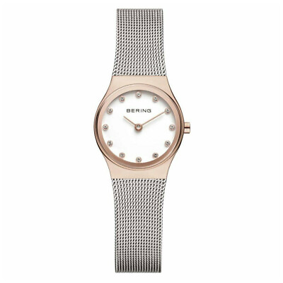 #ad Bering Time Classic Roségold Glänzend Steel and White Dial Women Watch 12924 064