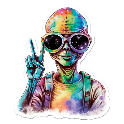 #ad Alien Peace Sunglasses Vinyl Decal Sticker ebn9858