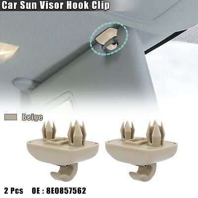 #ad 2pcs Beige Car Sun Visor Hook Clip Retainer 8U0857562 for Audi S4 2004 2015
