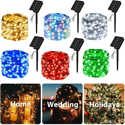#ad 100 300 LED Solar Power String Fairy Lights Garden Outdoor Party Christmas Lamp