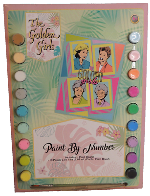 #ad The Golden Girls Paint By Number Includes 18 Paints Paint Brush Paint Board