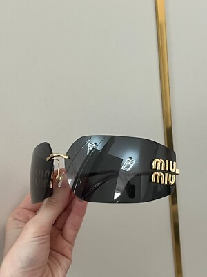 #ad Miu Miu MU 54YS Sunglasses Golden Purple Wrapped Cool Women Sunglasses