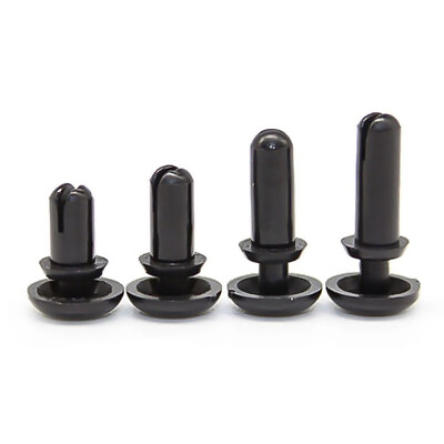 #ad Solid Nylon Snap Rivets Black Push Clip Plastic Click Lock Rivet Dia 2mm 6mm