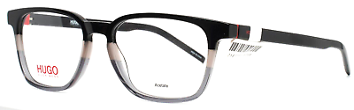 #ad HUGO BOSS HG1130 08A Black Grey Mens Square Full Rim Eyeglasses 52 17 140 B:39